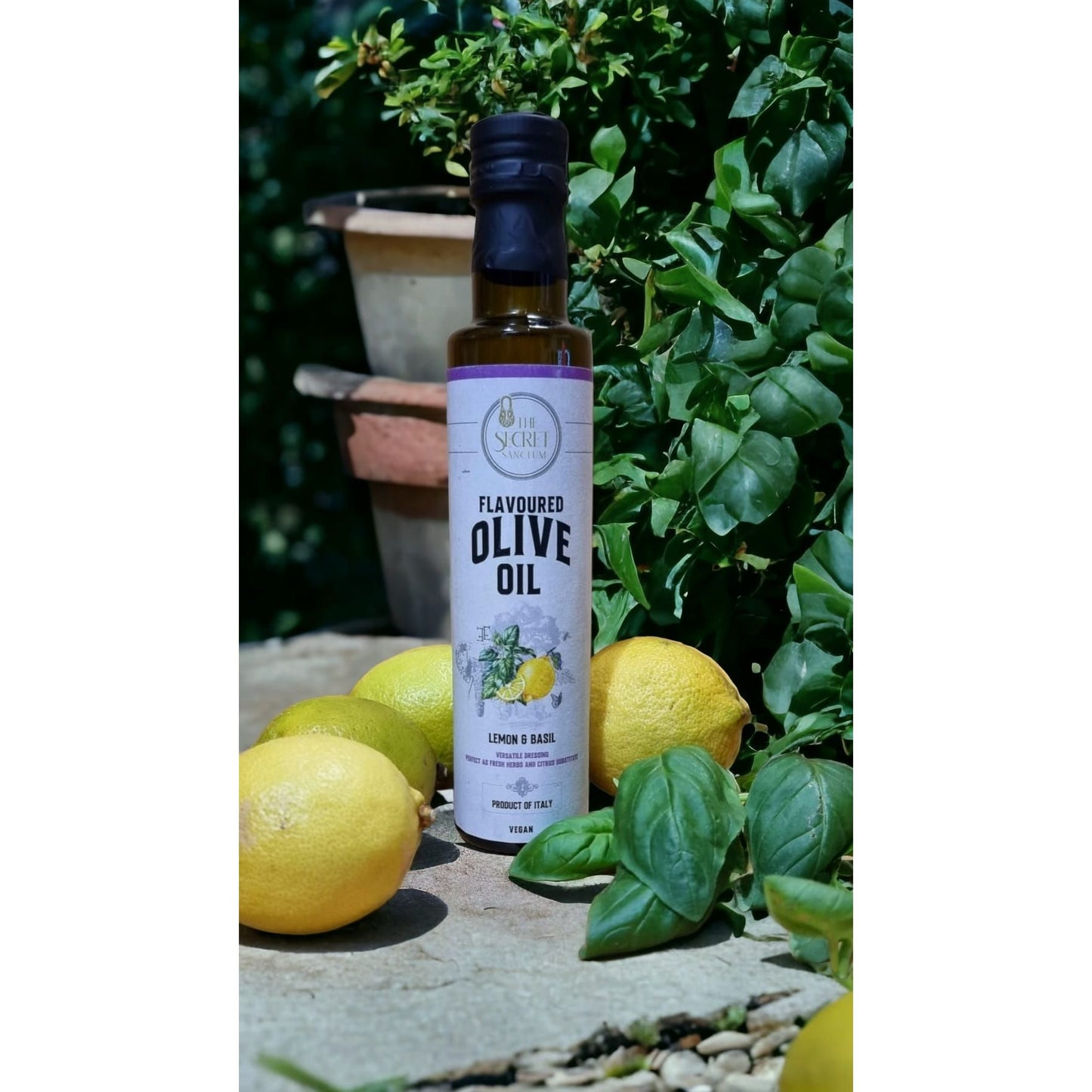 TSS LEMON AND BASIL flavoured olive oil 250 ml - New label